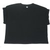 Organické tričko do pasu Crop Top (Velikost S, Barva černá)
