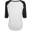 Volné baseballové tričko s prodlouženým střihem a 3/4 rukávy (Velikost XS, Barva uhlová - černá)