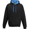 Unisex týmová kontrastní klokánka s kapucí (Barva růžová světlá - bílá, Velikost L)