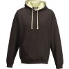 Unisex týmová kontrastní klokánka s kapucí (Barva růžová světlá - bílá, Velikost L)