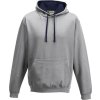 Unisex týmová kontrastní klokánka s kapucí (Barva růžová světlá - bílá, Velikost L)