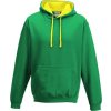Unisex týmová kontrastní klokánka s kapucí (Barva růžová světlá - bílá, Velikost L)