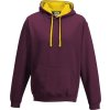 Unisex týmová kontrastní klokánka s kapucí (Barva růžová světlá - bílá, Velikost L)