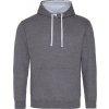 Unisex týmová kontrastní klokánka s kapucí (Barva růžová světlá - bílá, Velikost L)