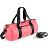 Sportovní taška s černými popruhy BagBase 28 l (Velikost 50 x 24 x 24 cm, Barva růžová electric)