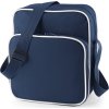 Dvoubarevná retro brašna 10 l s popruhem přes rameno BagBase (Velikost 29 x 33 x 14 cm, Barva černá - bílá)