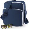 Dvoubarevná retro brašna 10 l s popruhem přes rameno BagBase (Velikost 29 x 33 x 14 cm, Barva černá - bílá)