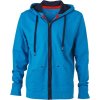Pánská módní mikina Urban s kapucí a kapsama (Velikost S, Barva modrá azurová - modrá námořní)