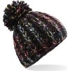 Čepice Aurora Pom Pom s bambulí Beechfield černá