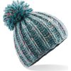 Čepice Aurora Pom Pom s bambulí Beechfield modrá polární