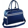 Retro brašna Bowling s nastavitelným popruhem BagBase 28 l (Velikost 45 x 32 x 20 cm, Barva černá - bílá)