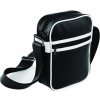 Originální retro brašna s popruhem přes rameno BagBase 3 l (Velikost 15 x 21 x 7 cm, Barva černá - bílá)