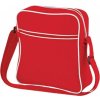 Retro taška přes rameno s barevným proužkem BagBase 7 l (Velikost 28 x 30 x 10 cm, Barva černá - šedá grafitová)