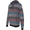 Pánský svetr s tištěnými pruhy a klokánkou Burnside (Velikost S, Barva Lt. Blue - Black (Striped))