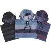 Pánský svetr s tištěnými pruhy a klokánkou Burnside (Velikost S, Barva Lt. Blue - Black (Striped))