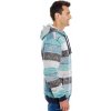 Pánský svetr s tištěnými pruhy a klokánkou Burnside (Velikost S, Barva Lt. Blue - Black (Striped))
