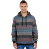 Pánský svetr s tištěnými pruhy a klokánkou Burnside (Velikost S, Barva Lt. Blue - Black (Striped))