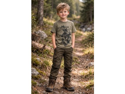 Dětské tričko tmavě zelené