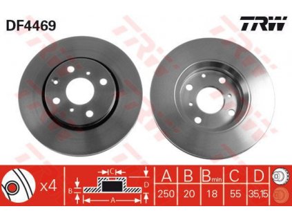 32205 brzdovy kotouc trw predni pro citroen c1 df4469 4246j0 4246f0