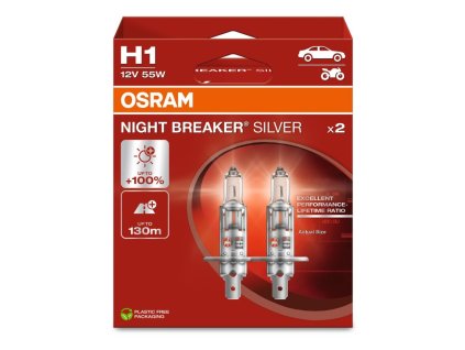 zarovka h1 sada 2 ks 12v 55w p14 5s night breaker silver az o 100 vice jasu