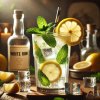 DALL·E 2024 09 01 11.28.11 A realistic image of a refreshing alcoholic drink made with white rum, lemon syrup with mint and lemon slices, and sparkling water. The drink is serve