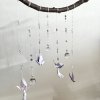 Láska a plynutí - velký lapač slunce - Feng shui závěs s origami jeřáby