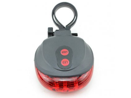 Zadní světlo na kolo 5 LED + laser