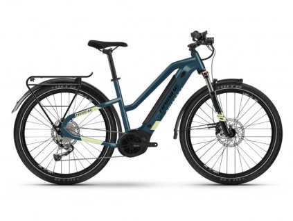 Městské elektrokolo Haibike Trekking 5 MID modrá/kanárková S