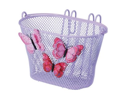 designovy detsky kosik na kolo predni basil jasmin butterfly 200x280x190 mm fialovy