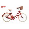 damske mestske kolo s kosikem Kolos cervene