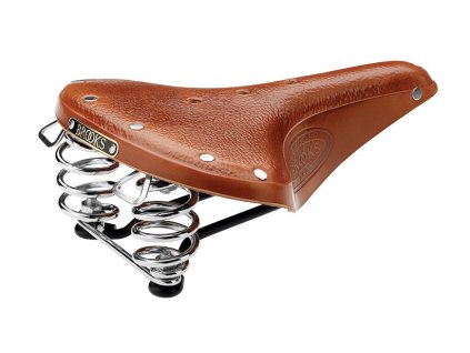 panske kozene sedlo brooks b67 s pruzinami medove