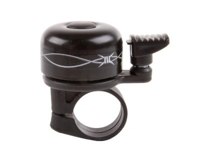 zvonek na kolo cink cerny se vzorem