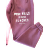 Sweatpants pink nails hard punches vínová
