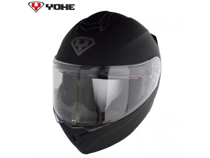 Moto helma Yohe 938 Double Visor Matná Černá