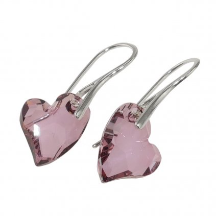 Náušnice srdce -Devoted 2 U Heart Made with Swarovski