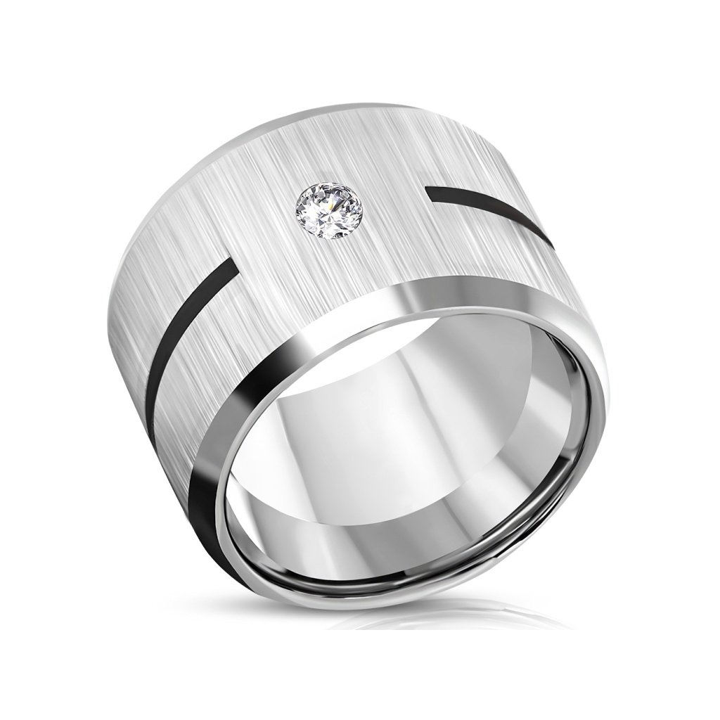 Unisex prsteň z chirurgickej ocele matný s očkom/Prstene z chirurgickej ocele