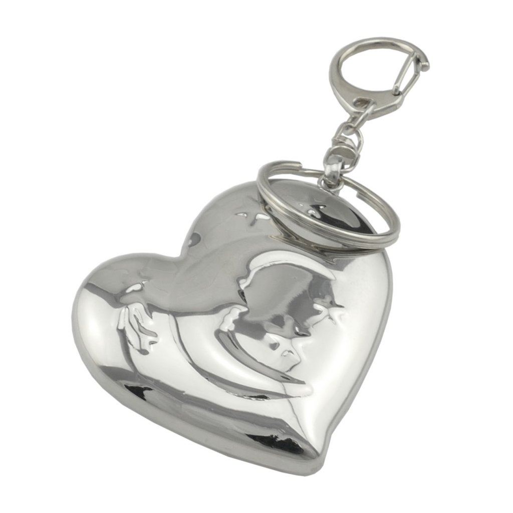 Prívesok na klúče - strieborné srdce - 52 mm