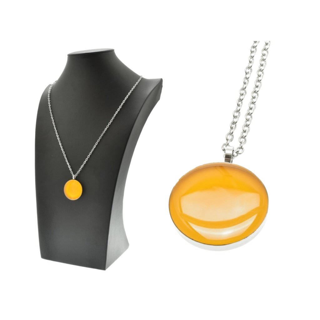 Dámska retiazka s príveskom kruh v svetlo oranžovej farbe Iris/Šperky z chirurgickej ocele