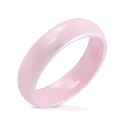 Prsteň keramická obrúčka ružovej farby 6 mm/Prstene z chirurgickej ocele