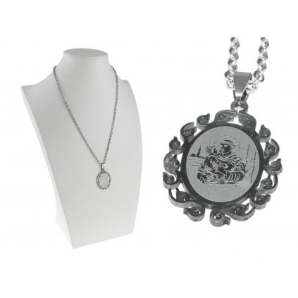 Retiazka s oválnym príveskom svätý Jozef s dieťaťom