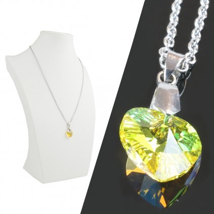 Retiazka s príveskom Swarovski v tvare Heart  14 mm farba Sunflower