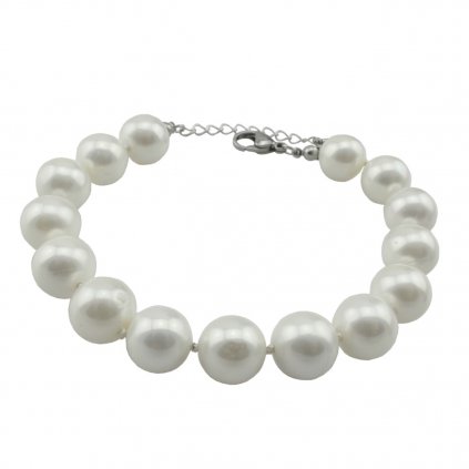 Náramok perlový biely Shell perly 12 mm - Isabel®