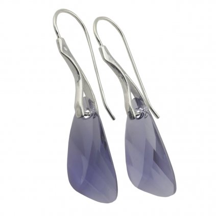 Náušnice Swarovski elements - tvar Wing, farba - TANZANITE