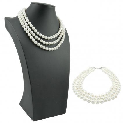 Perlový biely náhrdelník Shell perly - trojradový -Bridget ®
