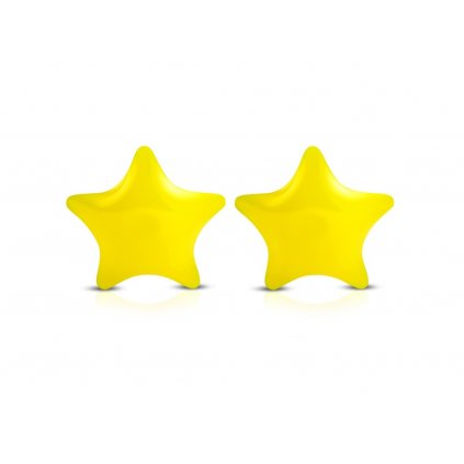 Dámske oceľové náušnice hviezdičky - žlté