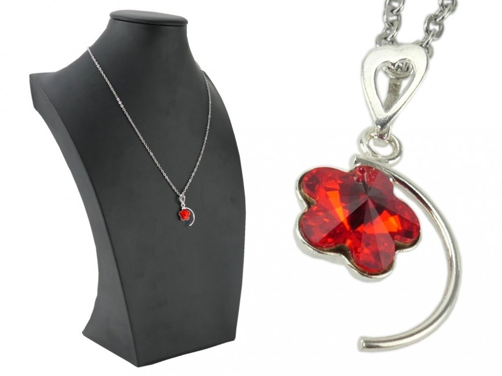 Prívesok Made With Swarovski kvietok s retiazkou - Light Siam  + pri tomto produkte si môžete zvoliť dĺžku retiazky