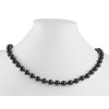 Náhrdelník z polodrahokamu Achát čierny nefarbený 8 mm - Evelin