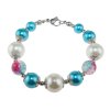 Náramok z koraliek modro biely - Bianca