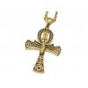Retiazka s príveskom zlatý kríž ANKH zdobený z chirurgickej ocele