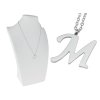 Retiazka s príveskom s písmenom - M - strieborne 1,5 cm x 1,7 cm